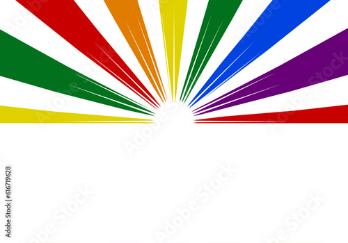 Plantilla con rayos de los colores LGTBI