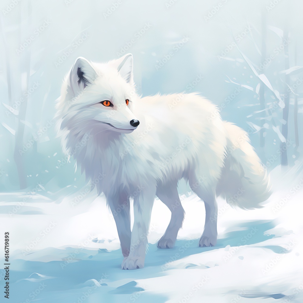 A majestic wolf in the snow.AI generated. A majestic wolf in the snow.AI generated.