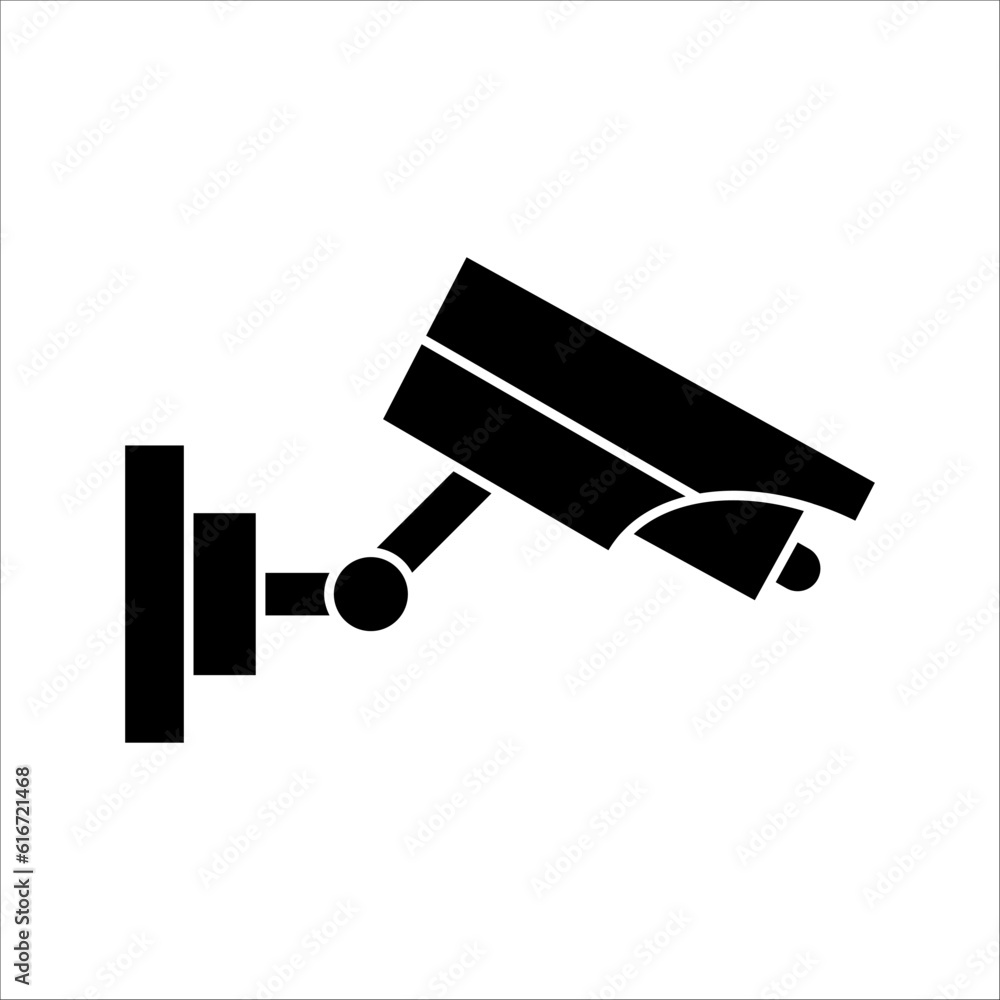 Fixed CCTV, Security Camera Icon Vector Template Illustration Design, on white background. Fixed CCTV, Security Camera Icon Vector Template Illustration Design, on white background.