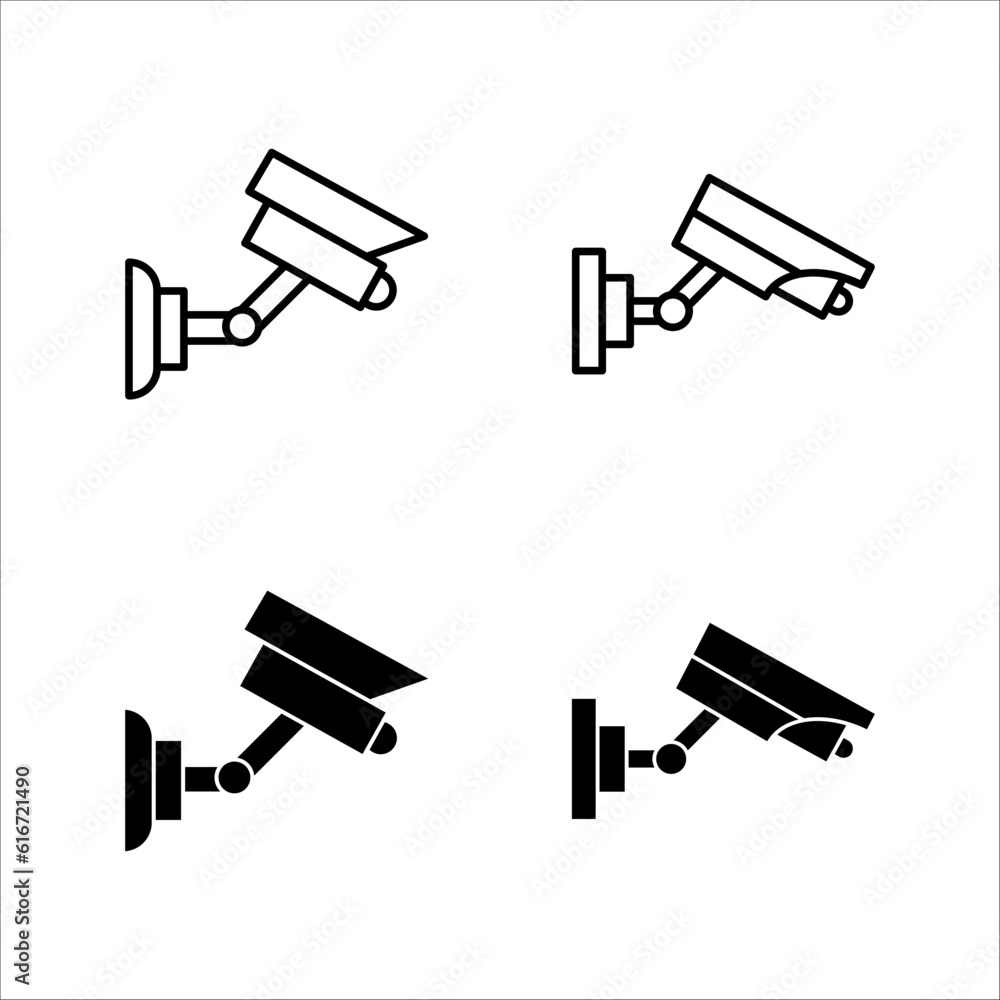 Fixed CCTV, Security Camera Icon Vector Template Illustration Design, on white background. Fixed CCTV, Security Camera Icon Vector Template Illustration Design, on white background.