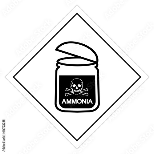 Warning Ammonia Symbol Sign ,Vector Illustration, Isolate On White Background Label. EPS10