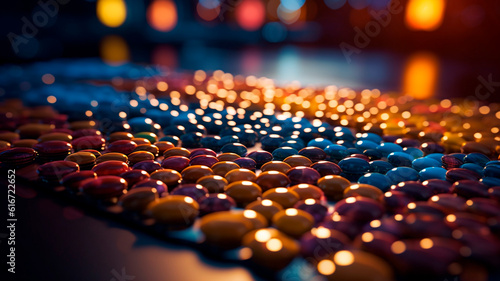 Multicolored glass balls in studio lighting, background images, colorful colors 