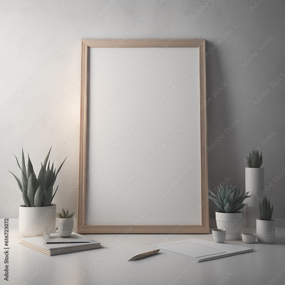 Artistic Studio Space with a Mockup Poster Frame Artistic Studio Space with a Mockup Poster Frame
