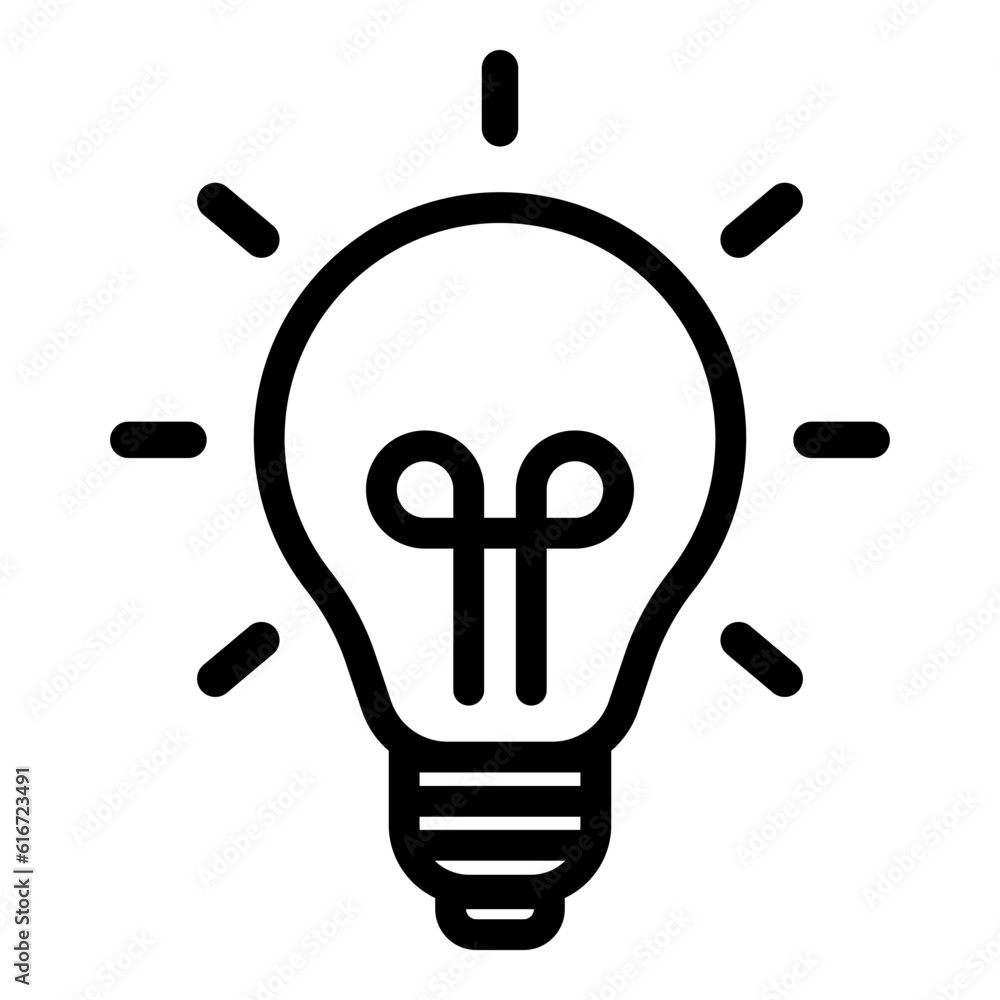 Light Bulb line icon isolated on white background Light Bulb line icon isolated on white background