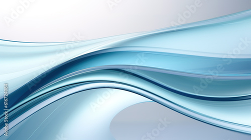 abstract blue wave background with smooth shining lines, generative ai 