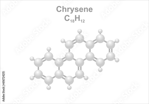 Simplified scheme of the chrysene molecule. Use for sunblockers and for colorant synthesis.