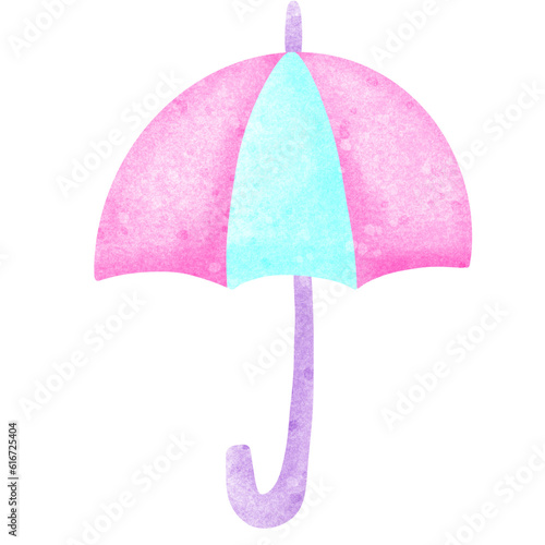 Pink and blue umbrella