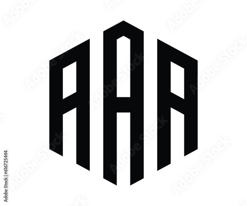 Polygon AAA letter logo design vector template