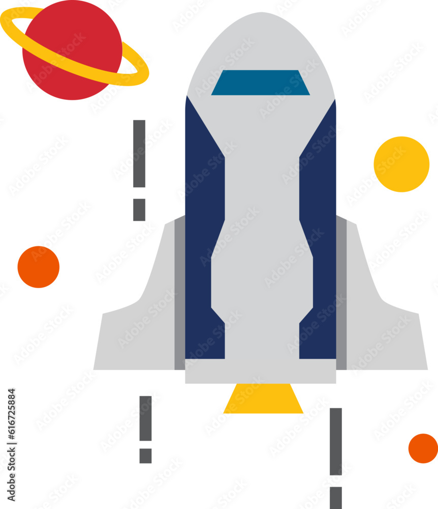 Fototapeta premium spaceship science icon