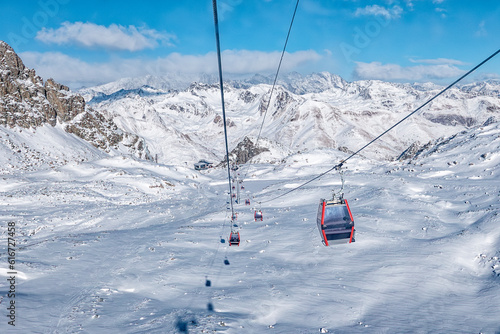 Cable car on Passo Tonale ski resort photo