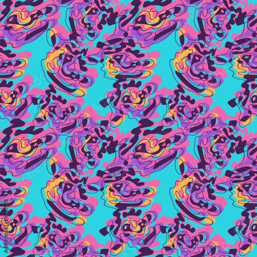 Unusual abstract seamless artwork with psychedelic pattern