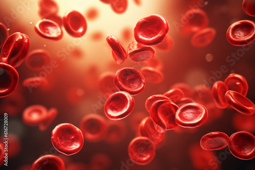 Blood Cells in moving inside veins generated with AI. 3d microscopic render. 3d image, perfect to use as a computer background, powerpoint présentation, linkedin post, website, portfolio