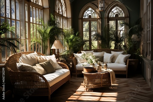 Botanical Inspired Cozy Room with Abundant Greenery