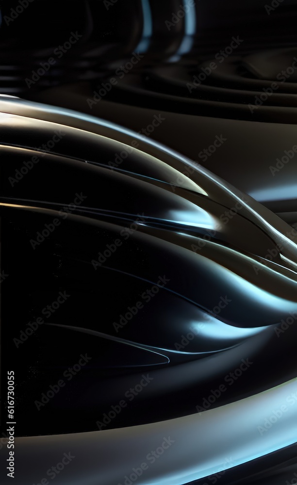 Metallic dark black color tone abstract futuristic architectural background.