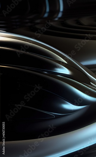Metallic dark black color tone abstract futuristic architectural background. © HAKKI ARSLAN