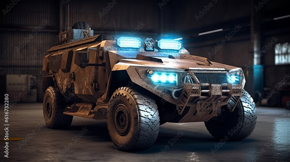 Armored Military Vehicle. Generative Ai Armored Military Vehicle. Generative Ai