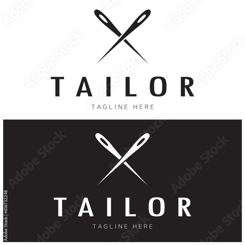 tailor logo icon illustration template combination of buttons for clothes, thread and sewing machine, for clothing product design, convection companies, fashion in vector form