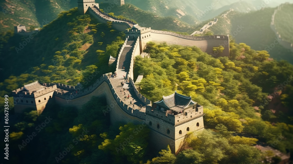 Great Wall China. Generative Ai