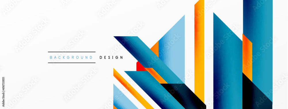 Minimal geometric abstract background. Dynamic 3d lines composition. Trendy techno business template for wallpaper, banner, background or landing Minimal geometric abstract background. Dynamic 3d lines composition. Trendy techno business template for wallpaper, banner, background or landing