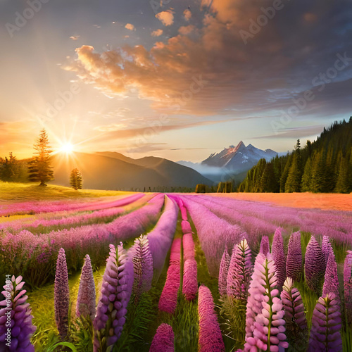 Painting valley of flowers