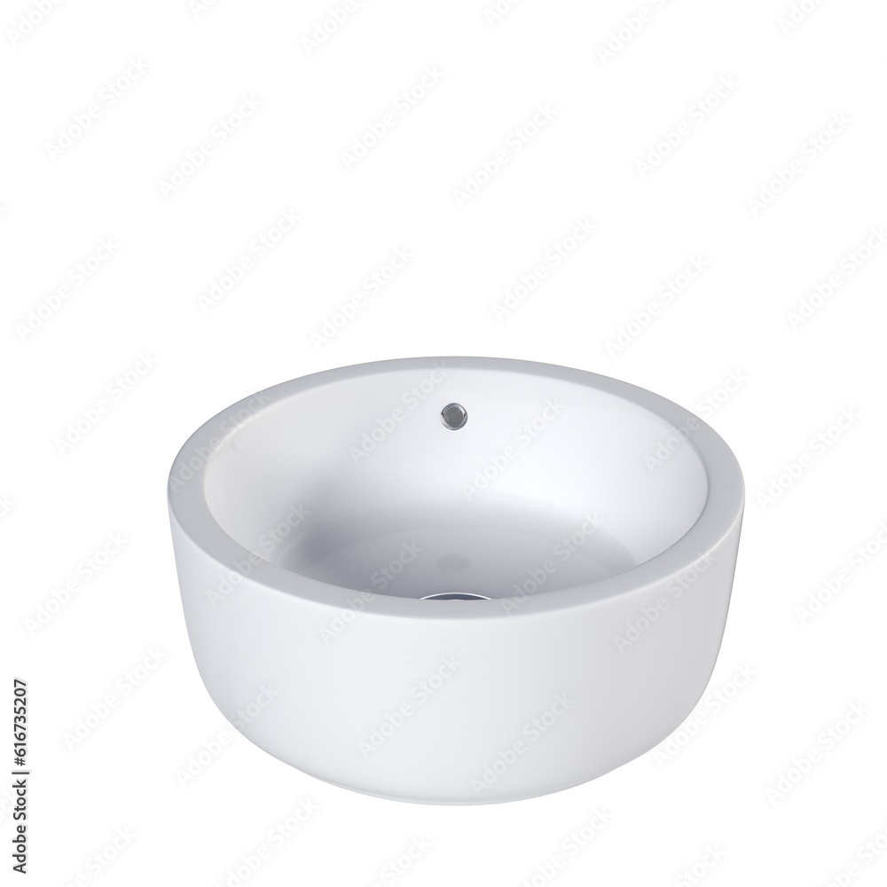 Washbasin isolated on white background, sink, 3D illustration, cg render Washbasin isolated on white background, sink, 3D illustration, cg render