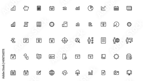 Business and Teamwork line icons set. Businessman outline icons collection. Money, investment, teamwork, meeting, partnership, meeting, work success.Outline icon .