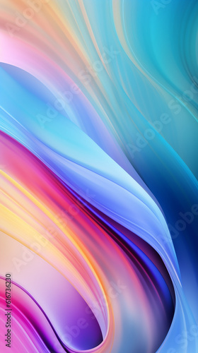 beautiful abstract iridescent holographic wave in motion colorful background. Dreamy holographic iridescent gradient design element for banners  backgrounds  wallpapers and cover. Generative AI