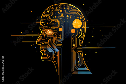 AI robot head brain synapses intelligence