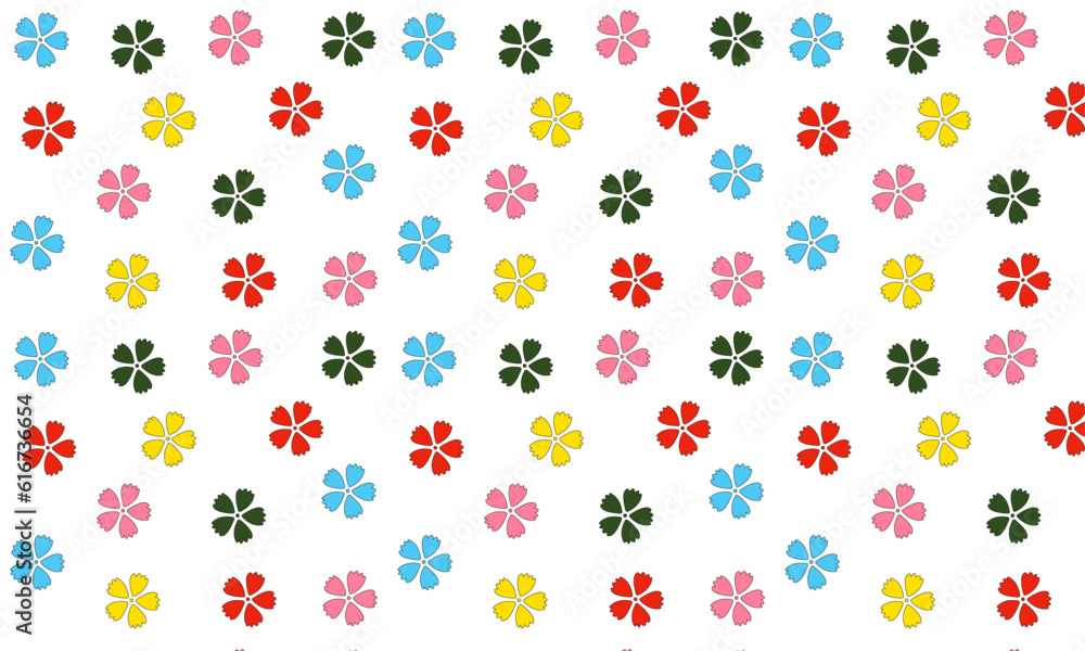 Pattern with colorful flower