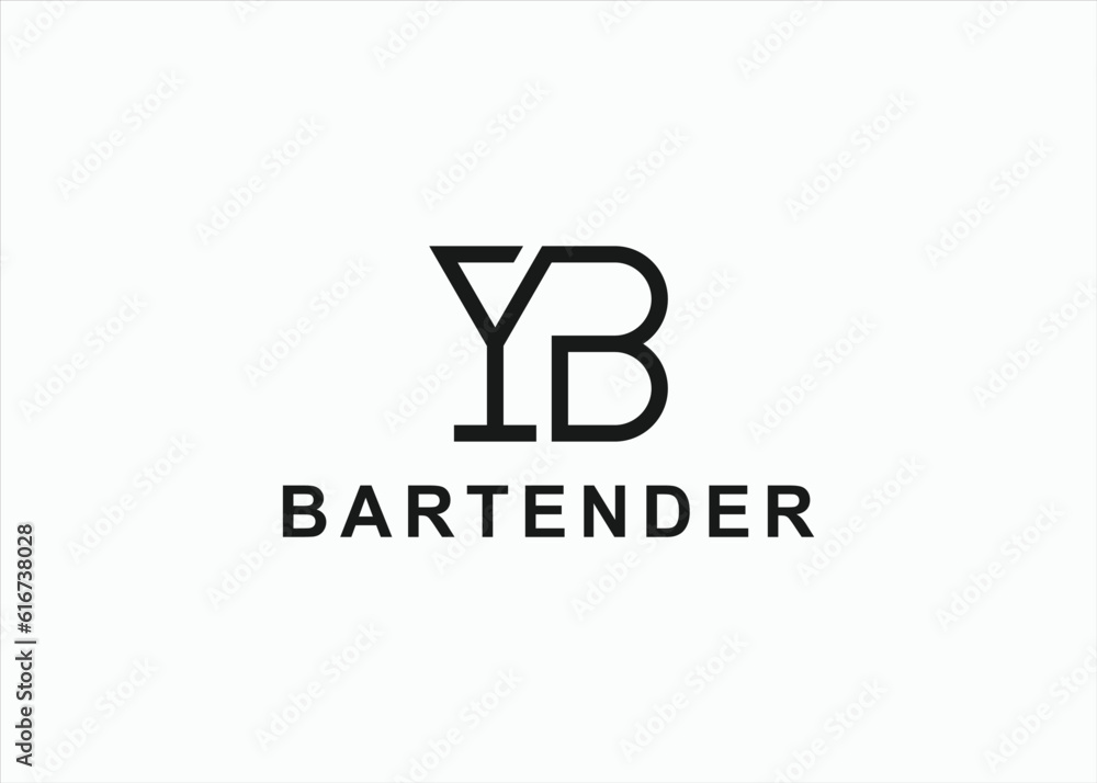 bartender logo design vector silhouette illustration bartender logo design vector silhouette illustration