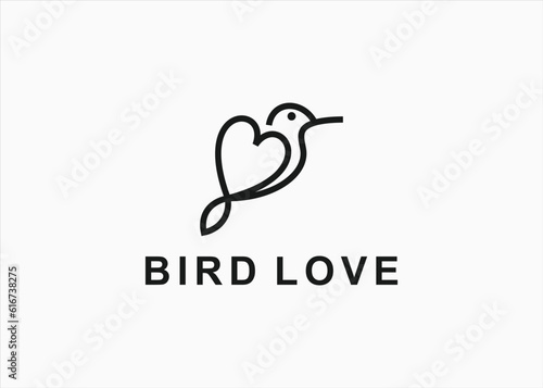love bird logo design vector silhouette illustration