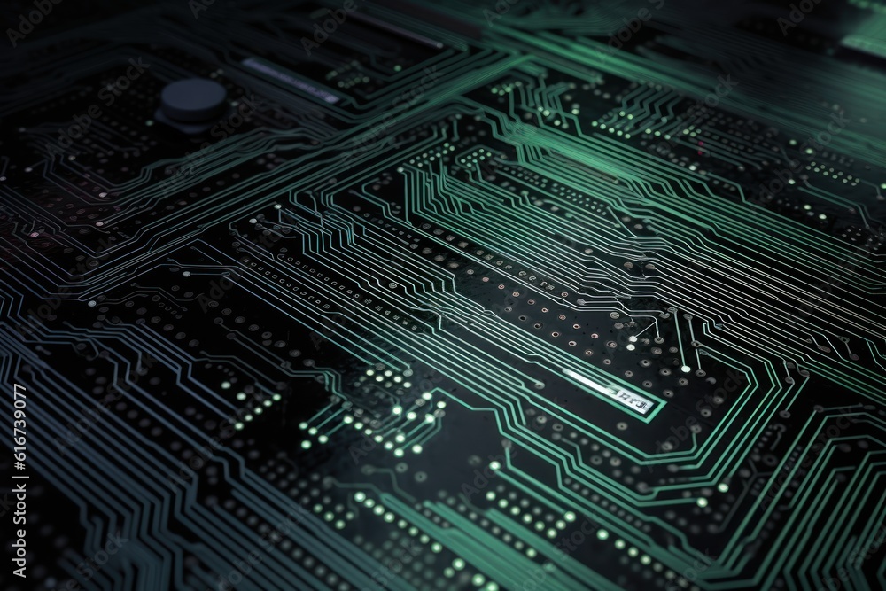 Green Matrix Motherboard with Infinite Lines of Futuristic Codes - Generative AI Green Matrix Motherboard with Infinite Lines of Futuristic Codes - Generative AI