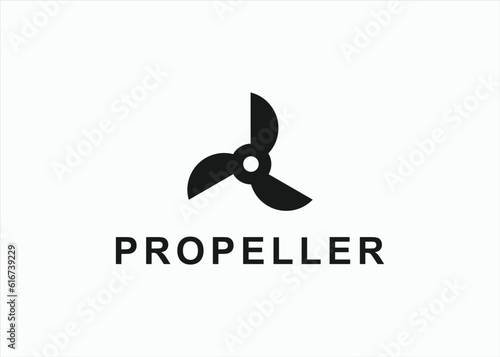 propeller logo design vector silhouette illustration