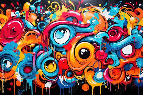 Colorful Graffiti Wall Background