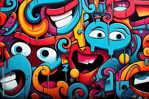 Colorful Graffiti Wall Background
