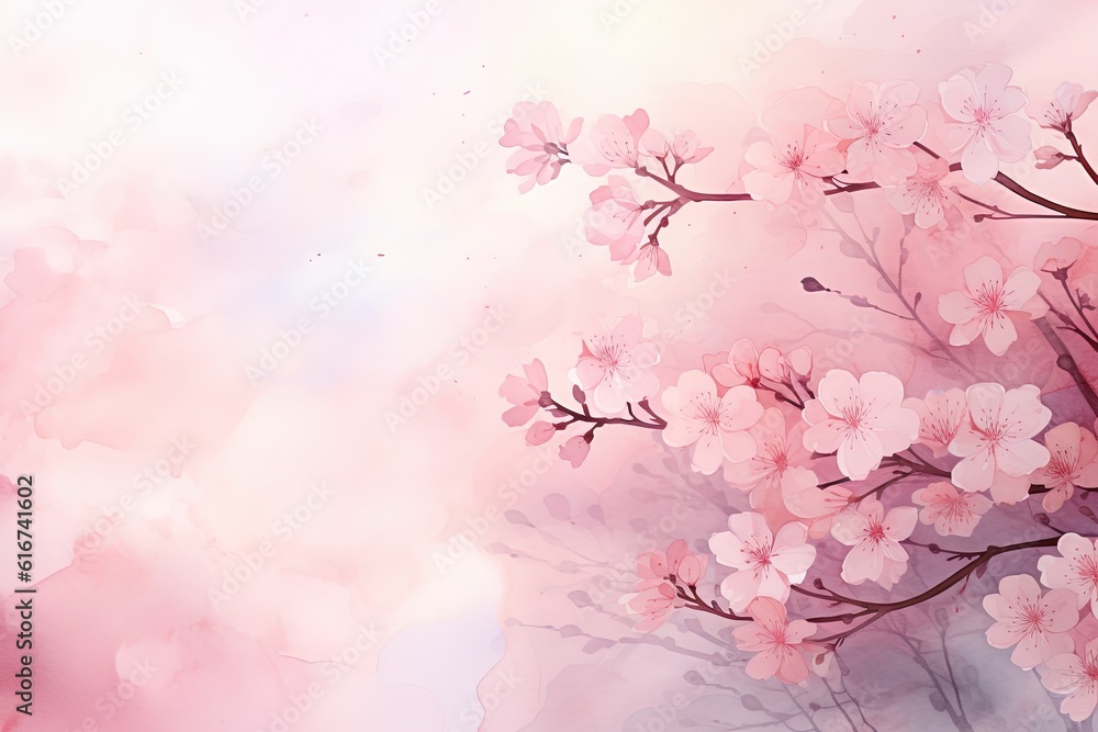 Japanese Cherry Blossom Watercolor