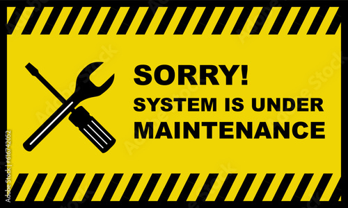 Website or System under Maintenance Vector illustration Flat Design