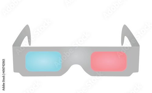 Grey 3D glasses. vector illustration