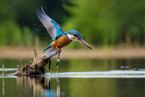 kingfisher on a branch generated ai