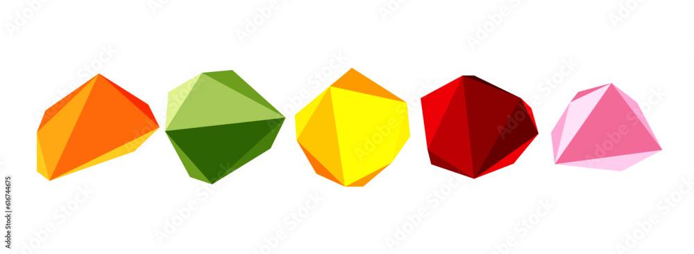 Abstract low poly stone design. Geometric 3d vector design element Abstract low poly stone design. Geometric 3d vector design element