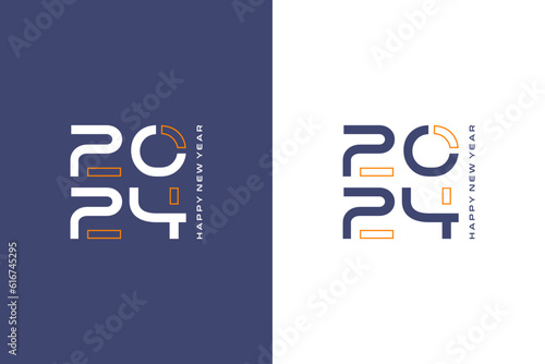 2024 happy new year design, with truncated numbers. Premium vector design for 2024 new year poster, banner, greeting and celebration.