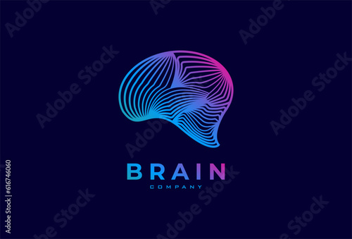 Brain Logo, modern brain logo style, usable for technology and company logos, vector illustration
