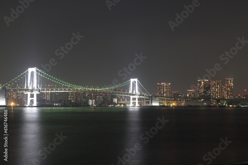 Fototapeta Naklejka Na Ścianę i Meble -  Night view of Rainbow Bridge in Tokyo, Japan