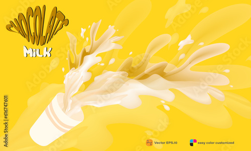 Milk splash background. Vector illustration. Can be used for advertisingeting and presentation.