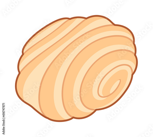 Spiral sweet pastry roll illustration