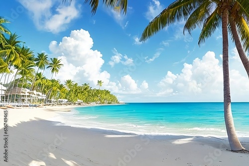 beach with palm trees