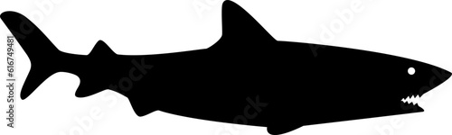 vector silhouette of a shark