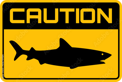 warning symbol sign there is a shark