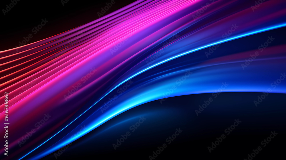 Bright neon lines on a dark background. Bright neon lines on a dark background.