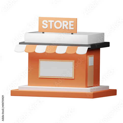 3d store shop icon render illustration